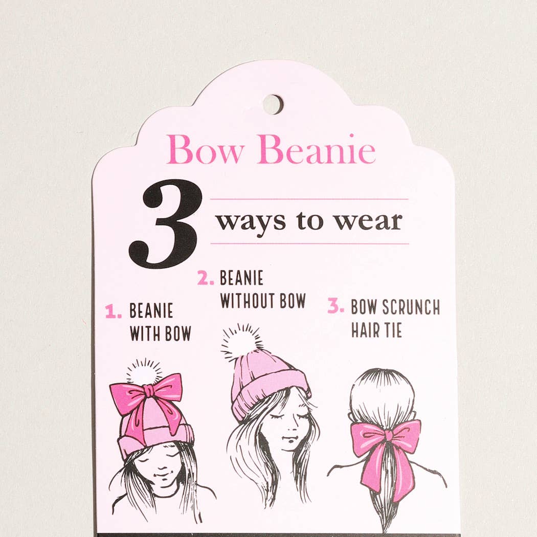 Knitted Bow Beanie w/ bow