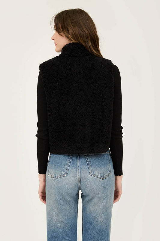 Fleece Zip Up Vest | BLACK