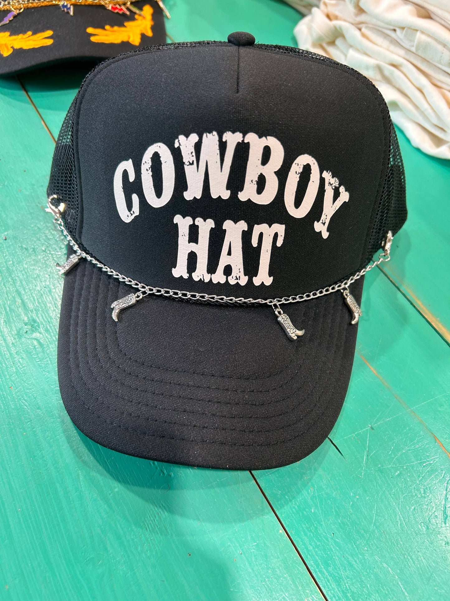 Cowboy Boot Trucker Hat Chain