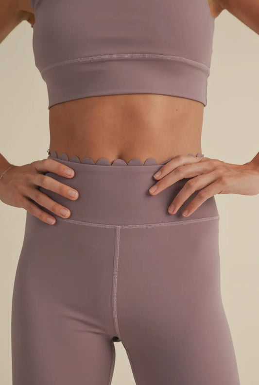Scallop Edge Leggings | Mauve