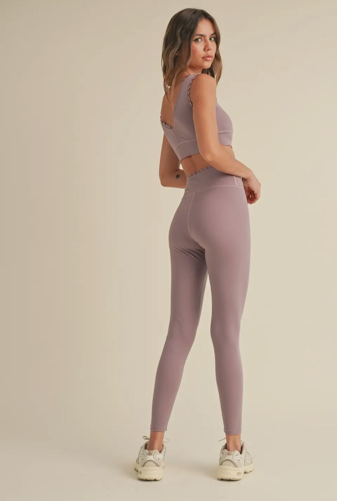 Scallop Edge Leggings | Mauve