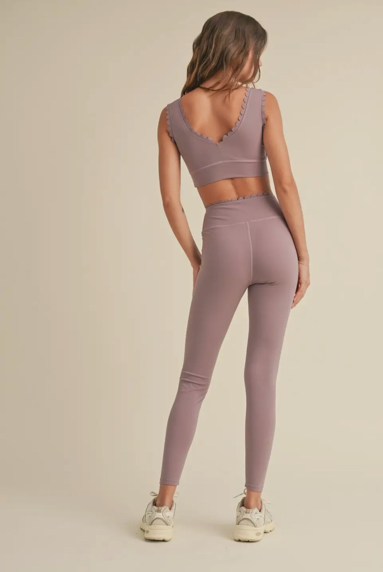 Scallop Edge Leggings | Mauve