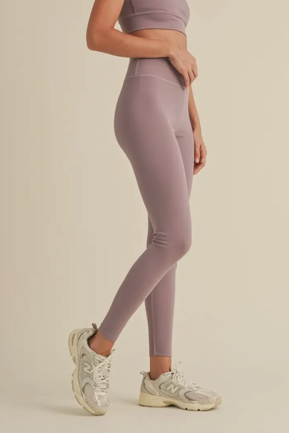Scallop Edge Leggings | Mauve