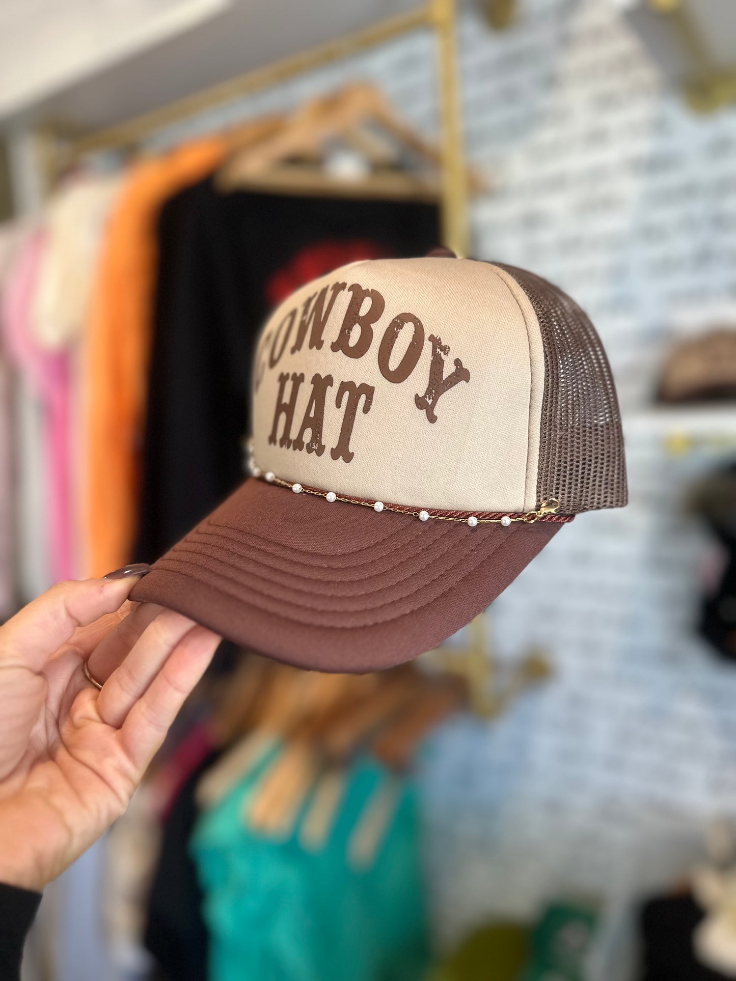 Dainty Pearl Trucker Hat Chain