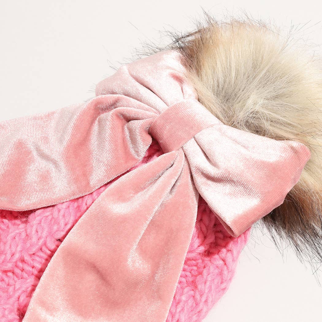 Knitted Bow Beanie w/ bow