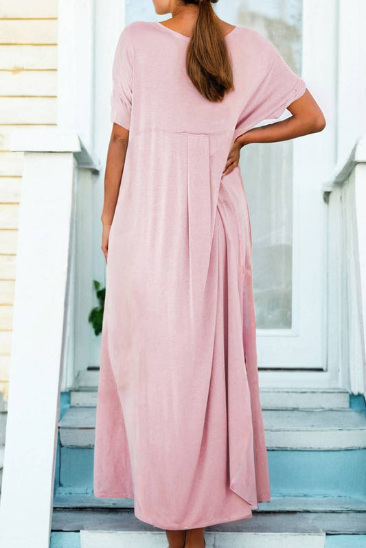 Pink Maxi Shirt Dress