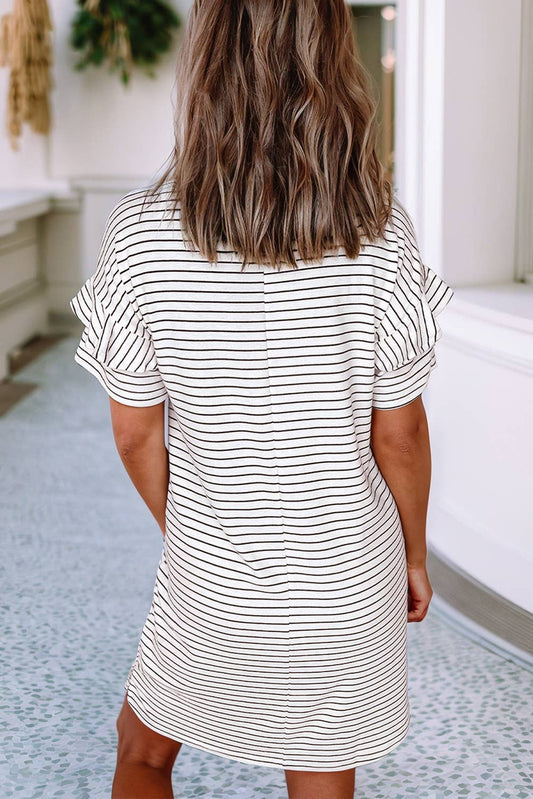 Stars & Stripes Ruffle Sleeve Dress