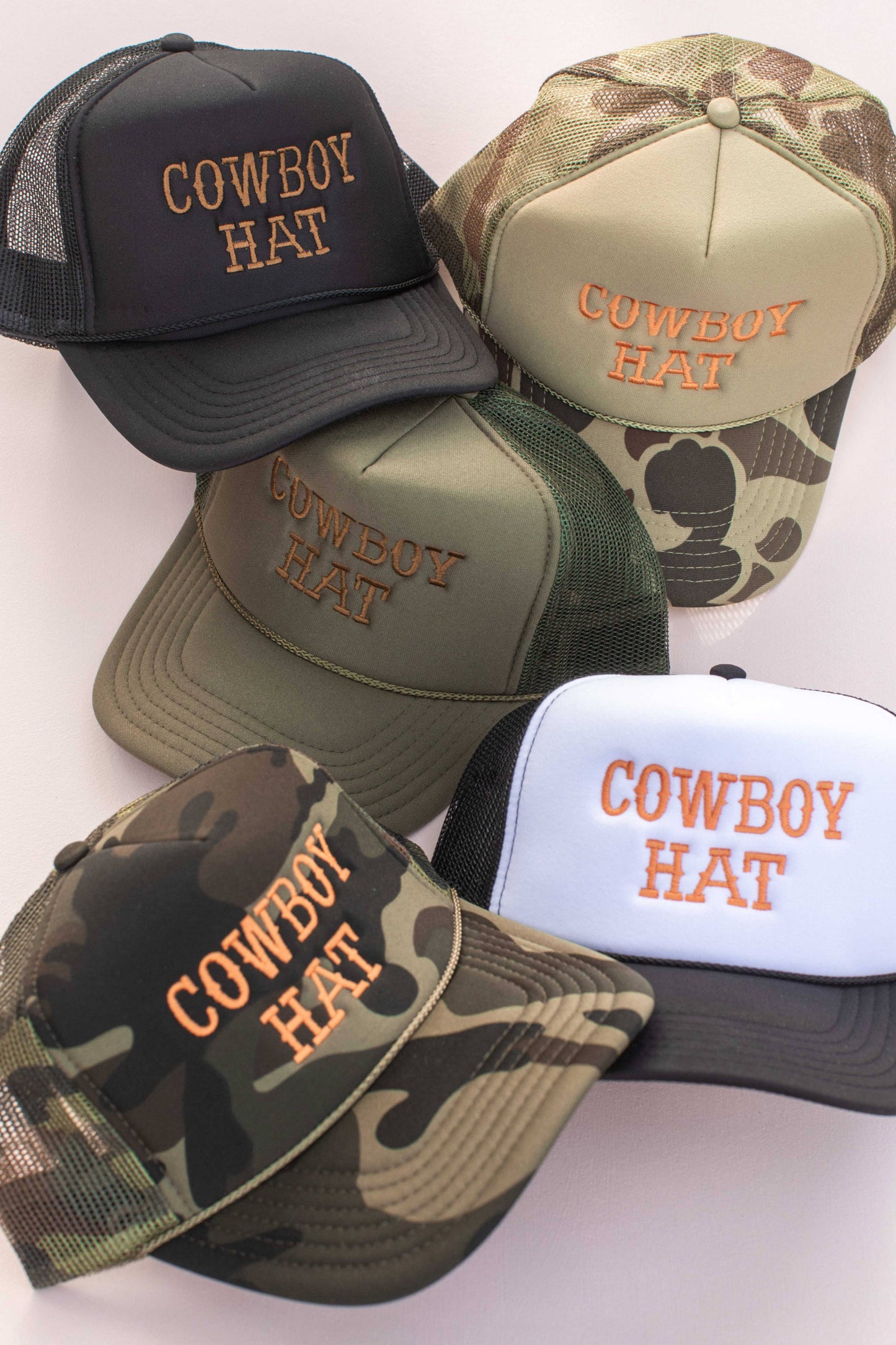 Solid Camo Cowboy Trucker Hat Cap