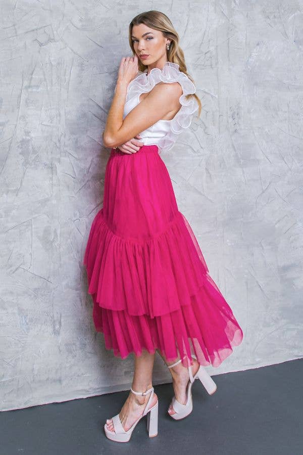 Fuchsia Tulle Party Skirt