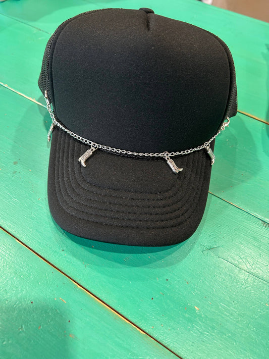 Cowboy Boot Trucker Hat Chain