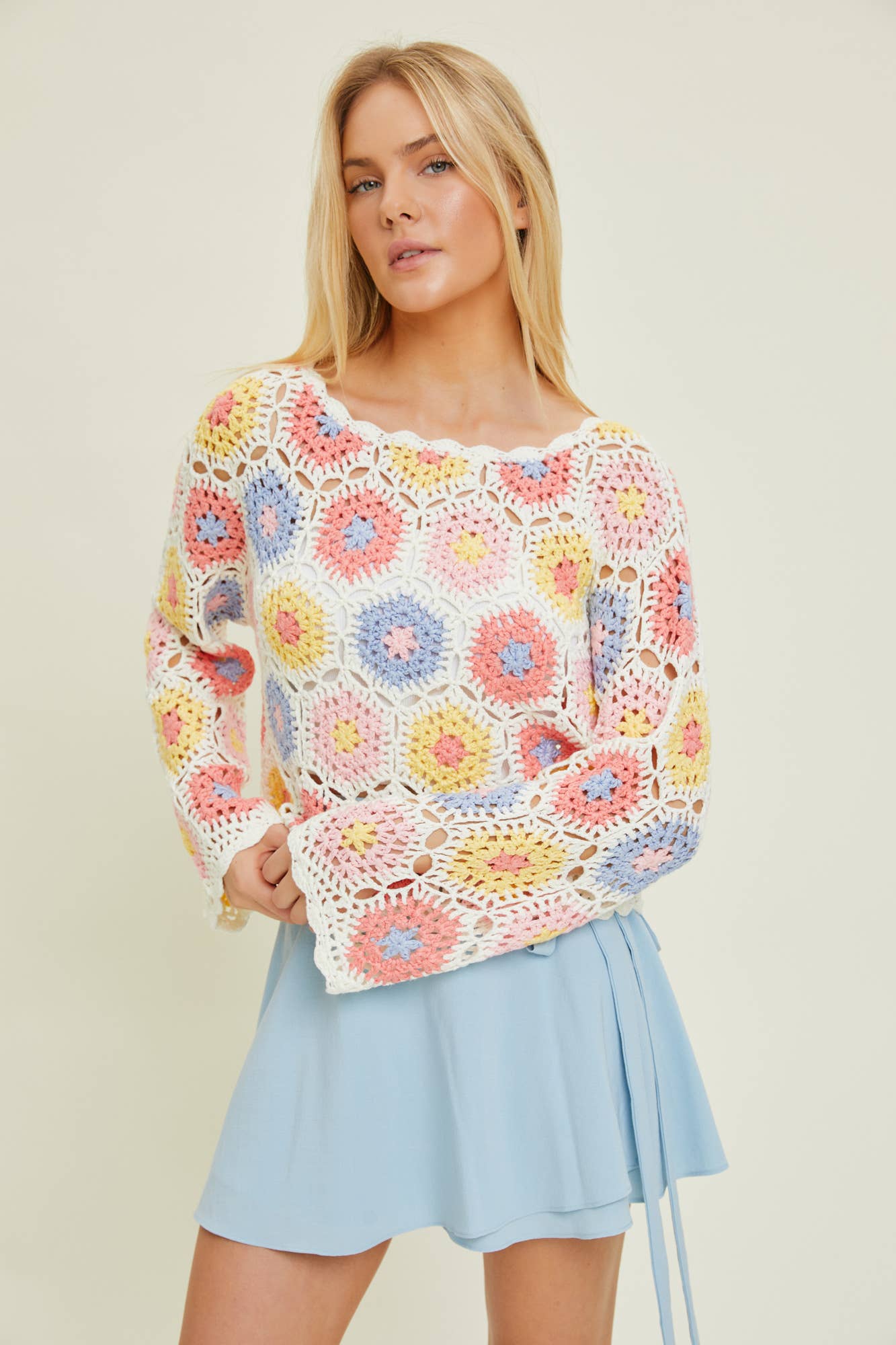 Blooming Crochet Knit Top