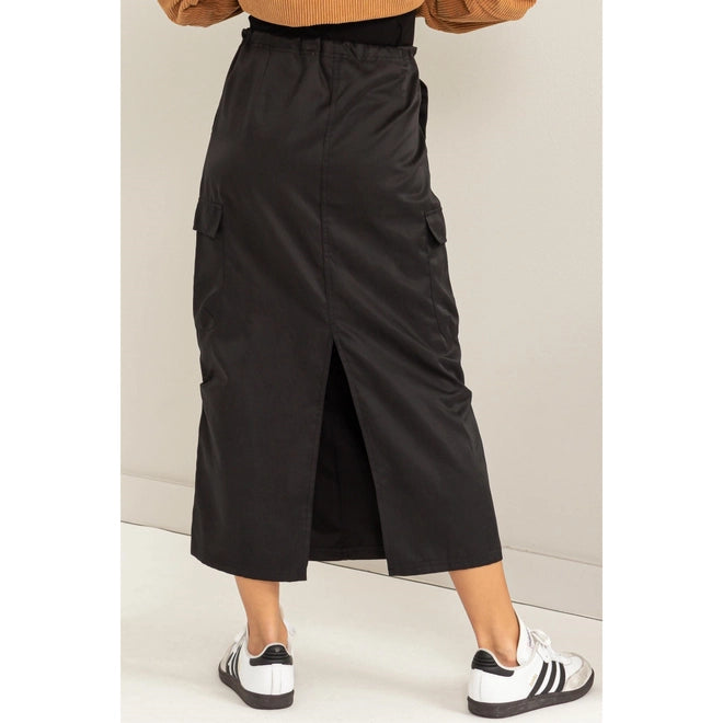 Casual High-Waisted Cargo Skirt