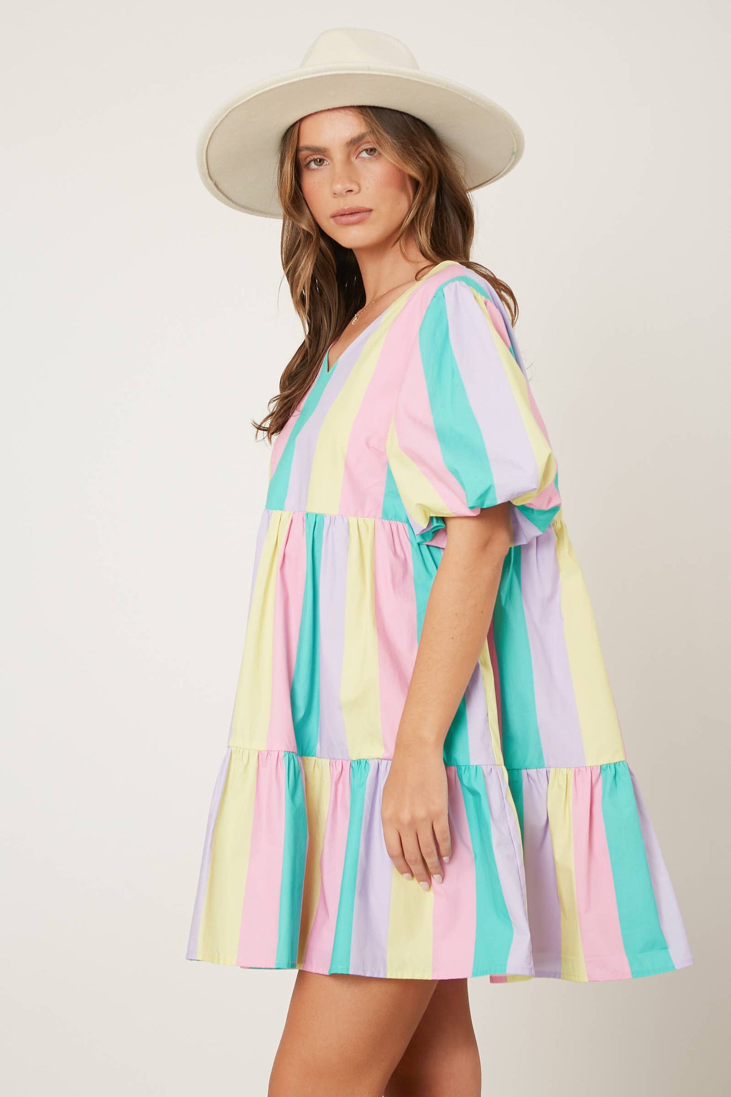 Pastel Stripe Mini Dress