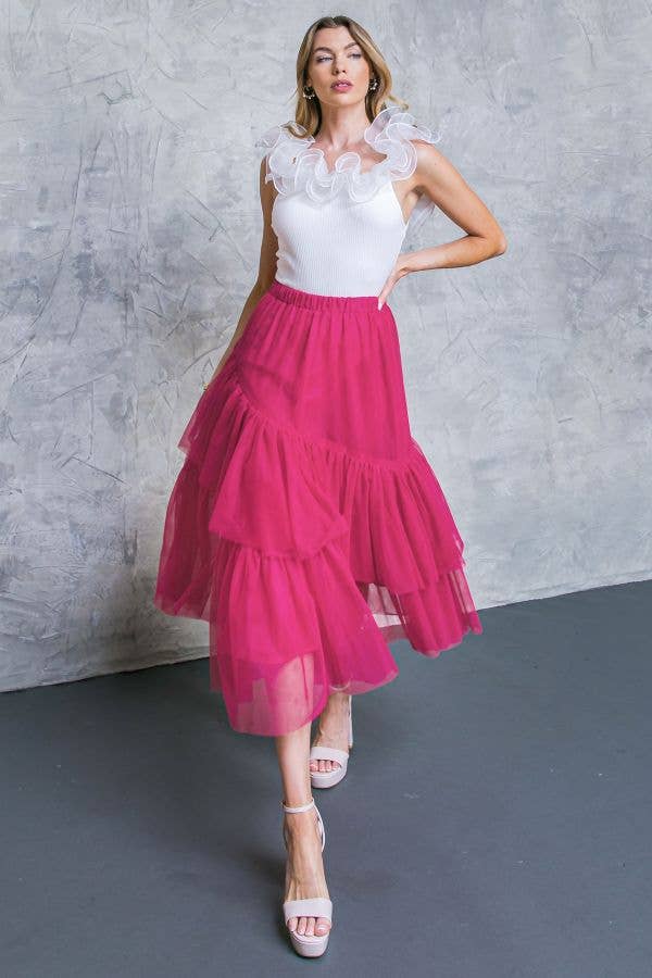 Fuchsia Tulle Party Skirt