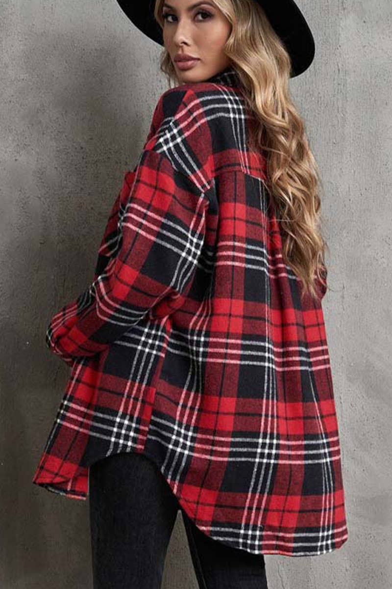 Red Plaid Flannel Button Up