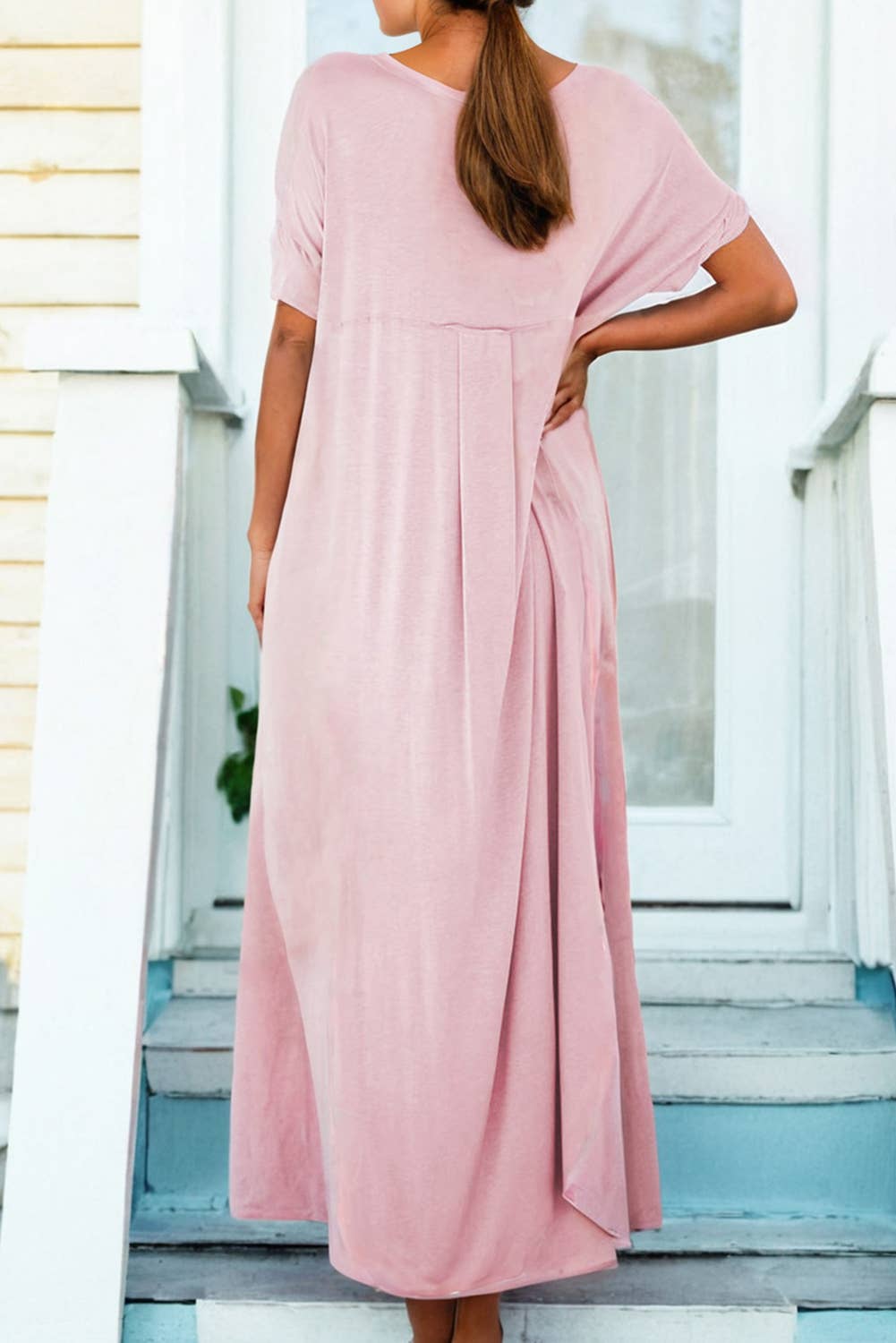 Pink Maxi Shirt Dress