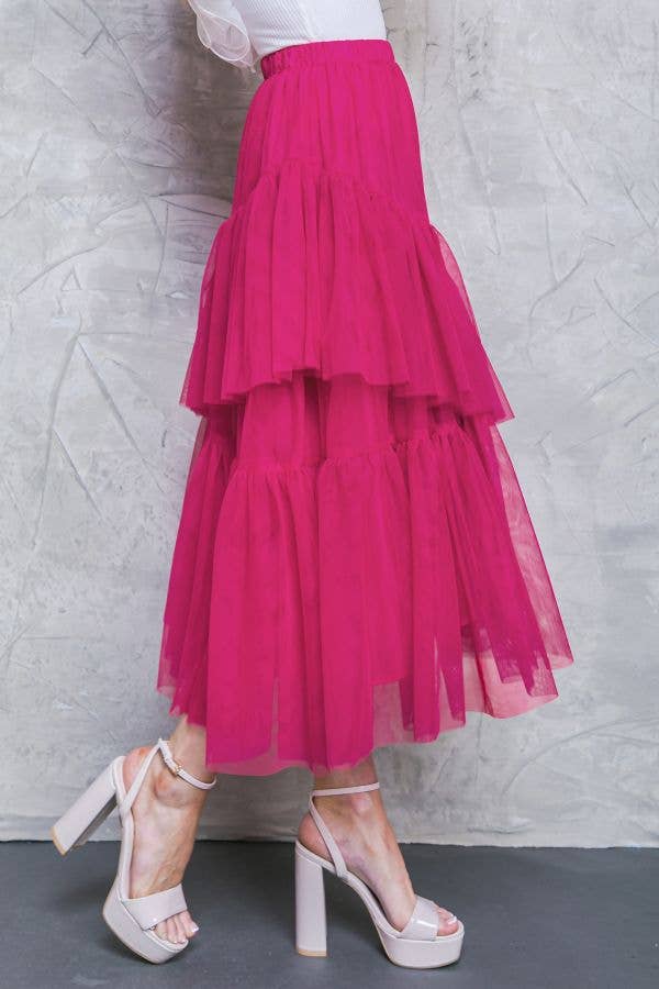 Fuchsia Tulle Party Skirt