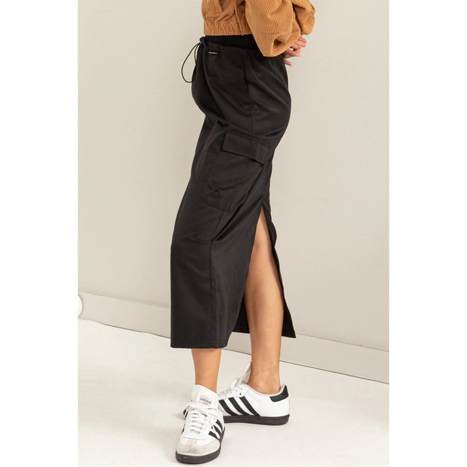 Casual High-Waisted Cargo Skirt