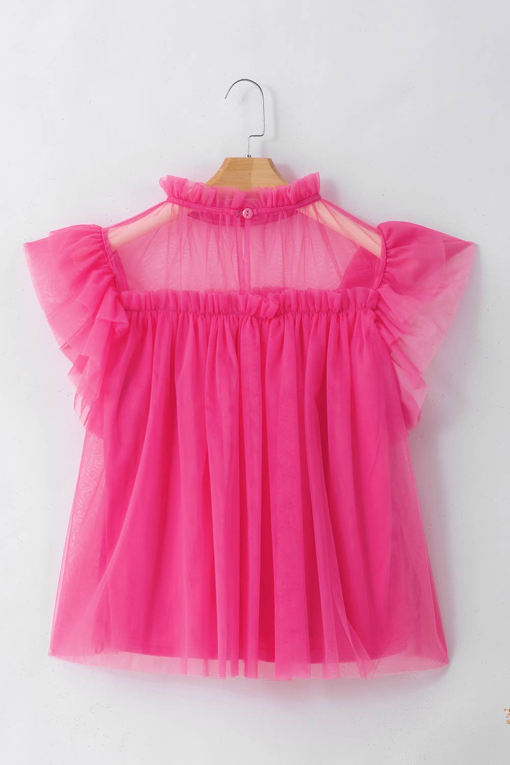 Pink Tulle Babydoll Blouse