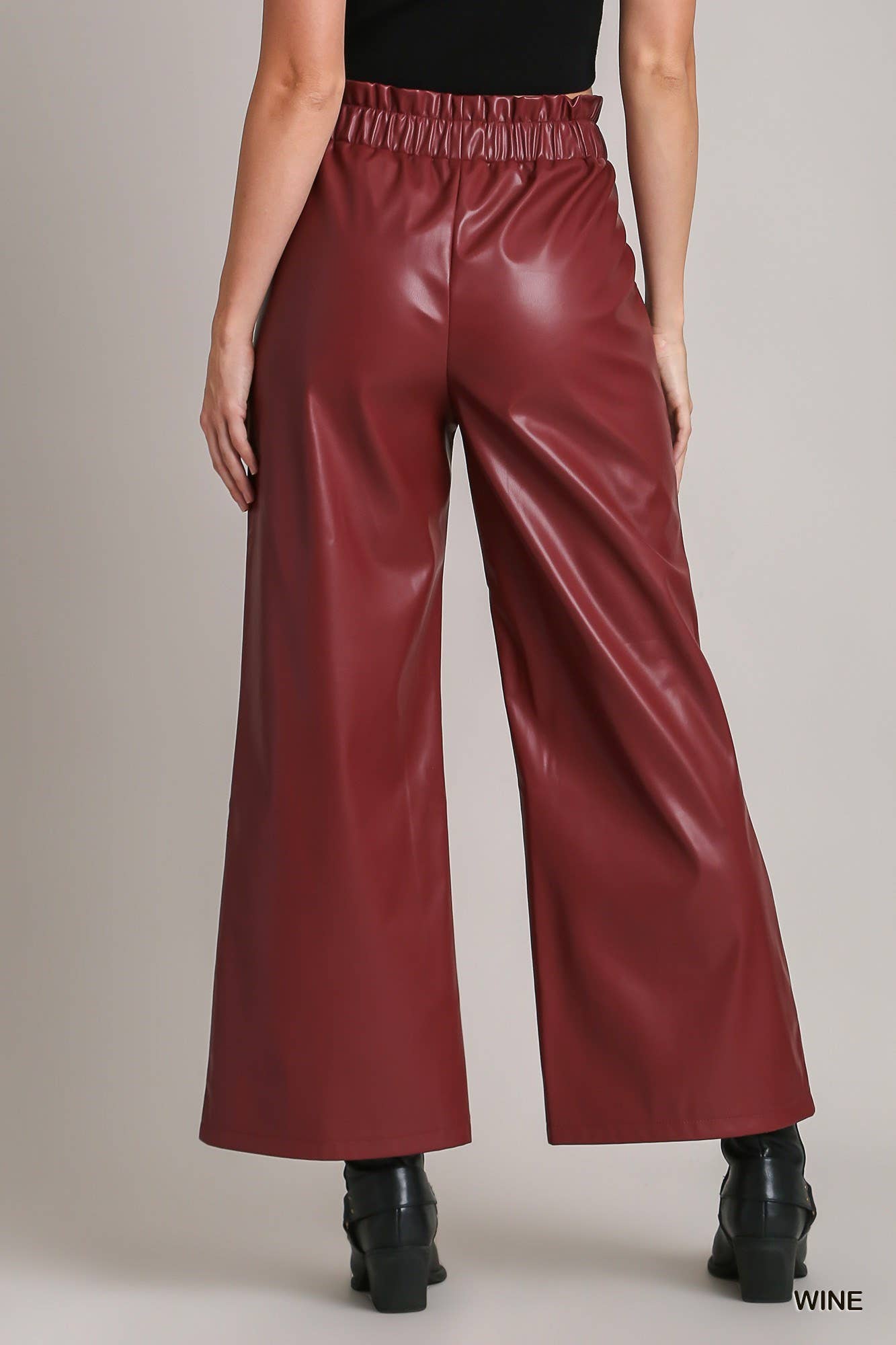 Faux Leather Elastic Pant