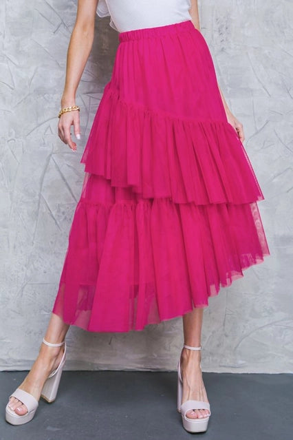 Fuchsia Tulle Party Skirt