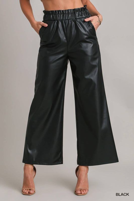 Faux Leather Elastic Pant