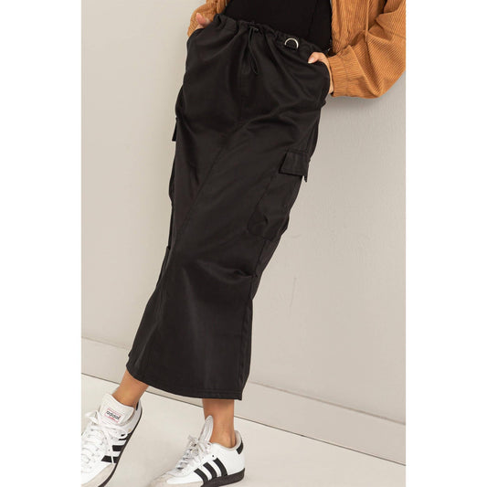 Casual High-Waisted Cargo Skirt