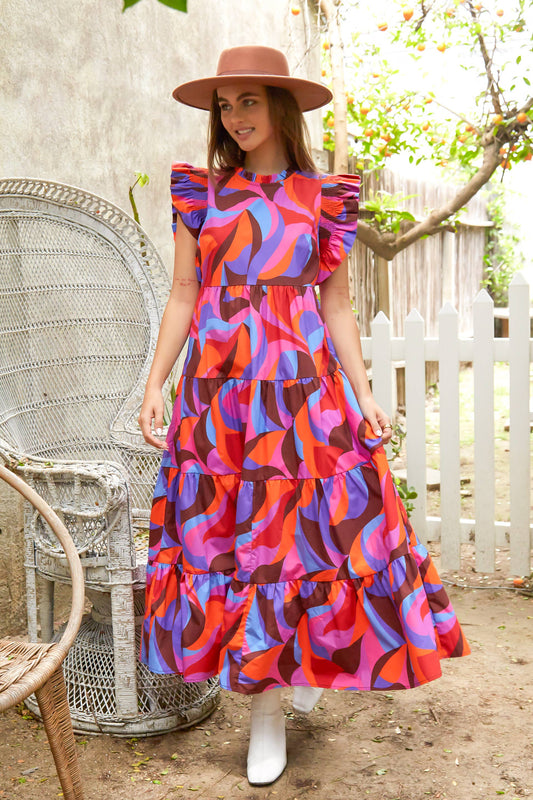 Multicolor Tiered Maxi Dress