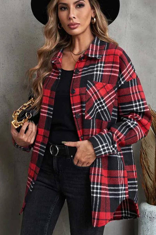 Red Plaid Flannel Button Up